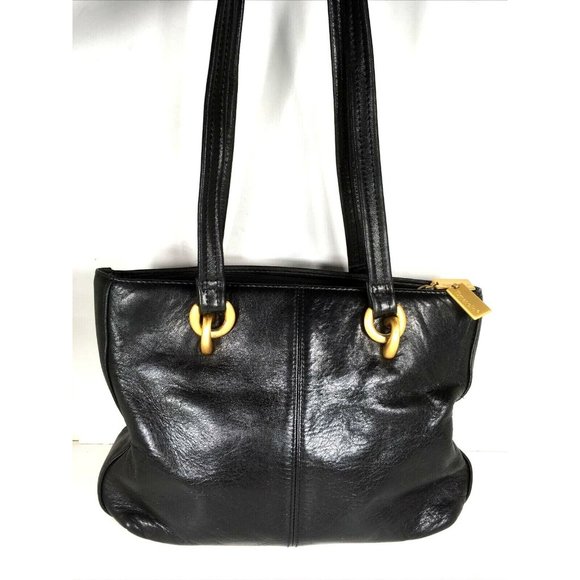 Tignanello Vintage Black Leather Shoulder Bag - Picture 1 of 12